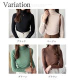 袖ボタンリブタートルニット レディース 長袖 | Amulet | 詳細画像5 