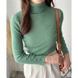 袖ボタンリブタートルニット レディース 長袖 | Amulet | 詳細画像8 