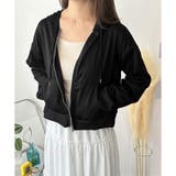 ショート丈ジップパーカー レディース 無地 | Amulet | 詳細画像15 