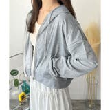 ショート丈ジップパーカー レディース 無地 | Amulet | 詳細画像22 