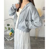 ショート丈ジップパーカー レディース 無地 | Amulet | 詳細画像23 