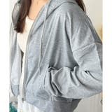 ショート丈ジップパーカー レディース 無地 | Amulet | 詳細画像25 