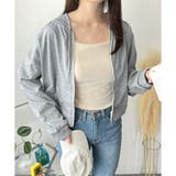 ショート丈ジップパーカー レディース 無地 | Amulet | 詳細画像7 