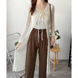 透かし編みロングカーディガン レディース 羽織り | Amulet | 詳細画像4 