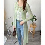 透かし編みロングカーディガン レディース 羽織り | Amulet | 詳細画像7 