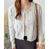 フェイクパール付きニットカーディガン レディース 長袖 | Amulet | 詳細画像15