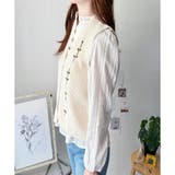 花柄刺繍ニットベスト レディース Vネック | Amulet | 詳細画像10 