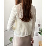 Vネック透かし編みニットカーディガン レディース 長袖 | Amulet | 詳細画像11 