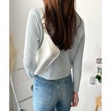 Vネック透かし編みニットカーディガン レディース 長袖 | Amulet | 詳細画像14 