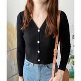 リブVネックニットカーディガン 長袖 薄手 | Amulet | 詳細画像15 