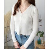 リブVネックニットカーディガン 長袖 薄手 | Amulet | 詳細画像17 