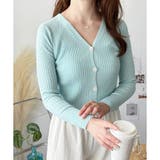 リブVネックニットカーディガン 長袖 薄手 | Amulet | 詳細画像4 