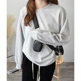 グレー | ワッフル風長袖プルオーバー レディース トップス | Amulet