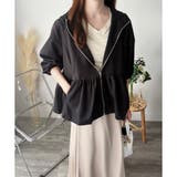 ギャザー切り替えフードブルゾン レディース アウター | Amulet | 詳細画像11 