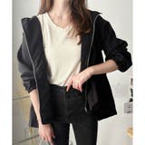 ギャザー切り替えフードブルゾン レディース アウター | Amulet | 詳細画像6 