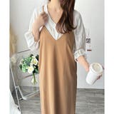 ベージュ | キャミソールロングワンピース レディース ゆったり | Amulet