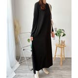 ワッフル風ロングワンピース レディース 長袖 | Amulet | 詳細画像13 