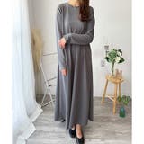 ワッフル風ロングワンピース レディース 長袖 | Amulet | 詳細画像14 