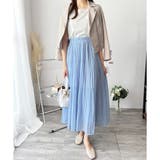 シフォン風プリーツロングスカート レディース ウエストゴム | Amulet | 詳細画像2 