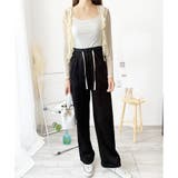 コーデュロイ風裏起毛ロングパンツ レディース ワイドシルエット | Amulet | 詳細画像2 