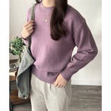 ルーズフィットラウンドネックニットプルオーバー レディース 長袖 | Amulet | 詳細画像24 