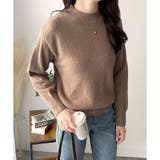 ルーズフィットラウンドネックニットプルオーバー レディース 長袖 | Amulet | 詳細画像3 