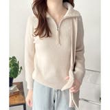 ハーフジップハイネックリブニットセーター レディース 秋冬 | Amulet | 詳細画像11 