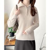 ハーフジップハイネックリブニットセーター レディース 秋冬 | Amulet | 詳細画像12 