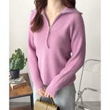 ハーフジップハイネックリブニットセーター レディース 秋冬 | Amulet | 詳細画像17 