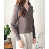 ハーフジップハイネックリブニットセーター レディース 秋冬 | Amulet | 詳細画像19 