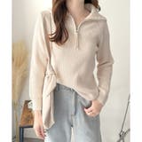 ハーフジップハイネックリブニットセーター レディース 秋冬 | Amulet | 詳細画像2 