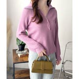 ハーフジップハイネックリブニットセーター レディース 秋冬 | Amulet | 詳細画像3 