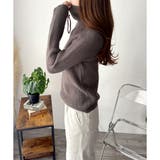 ハーフジップハイネックリブニットセーター レディース 秋冬 | Amulet | 詳細画像4 