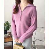 ハーフジップハイネックリブニットセーター レディース 秋冬 | Amulet | 詳細画像7 