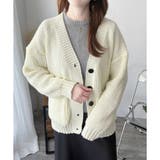 ざっくり編みVネックボタンニットカーディガン レディース 秋冬 | Amulet | 詳細画像10 