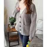 ざっくり編みVネックボタンニットカーディガン レディース 秋冬 | Amulet | 詳細画像17 