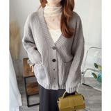 ざっくり編みVネックボタンニットカーディガン レディース 秋冬 | Amulet | 詳細画像18 