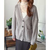 ざっくり編みVネックボタンニットカーディガン レディース 秋冬 | Amulet | 詳細画像3 