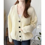 ざっくり編みVネックボタンニットカーディガン レディース 秋冬 | Amulet | 詳細画像6 