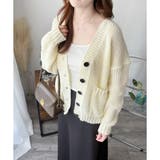 ざっくり編みVネックボタンニットカーディガン レディース 秋冬 | Amulet | 詳細画像9 