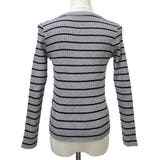 ボーダー柄クルーネック長袖リブニットトップス レディース 春秋 | Amulet | 詳細画像22 