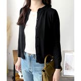 クルーネックボタン長袖ニットカーディガン きれいめ 無地 | Amulet | 詳細画像19 