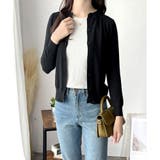 クルーネックボタン長袖ニットカーディガン きれいめ 無地 | Amulet | 詳細画像20 