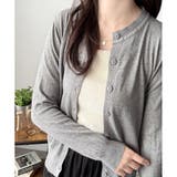 クルーネックボタン長袖ニットカーディガン きれいめ 無地 | Amulet | 詳細画像27 