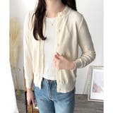 クルーネックボタン長袖ニットカーディガン きれいめ 無地 | Amulet | 詳細画像6 