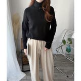 ハイネックリブ切替長袖ニットセーター 大人カジュアル 秋冬 | Amulet | 詳細画像15 