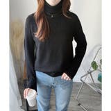 ハイネックリブ切替長袖ニットセーター 大人カジュアル 秋冬 | Amulet | 詳細画像16 