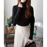 ハイネックリブ切替長袖ニットセーター 大人カジュアル 秋冬 | Amulet | 詳細画像2 