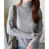 ハイネックリブ切替長袖ニットセーター 大人カジュアル 秋冬 | Amulet | 詳細画像24 