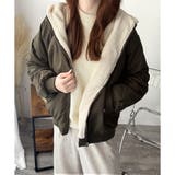 リバーシブルフード付きボアブルゾン レディース 秋冬 | Amulet | 詳細画像7 